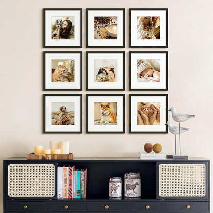 upsimples 8x10 Picture Frame, Display Pictures 5x7 with Mat or 8x10 Without Mat, Wall Hanging Photo Frame, Black, 1 Pack - Colors A