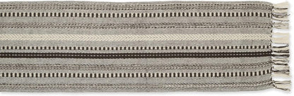 DII Farmhouse Braided Stripe Table Runner Collection, 15x72 (15x77, Fringe Included), Black