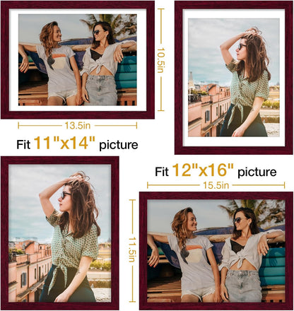 Vittanly 11x14 Picture Frame, Display Pictures 8x10 with Mat or 11x14 without Mat, Photo Frame for Wall Mounting, Black, 1 Pack - Colors B