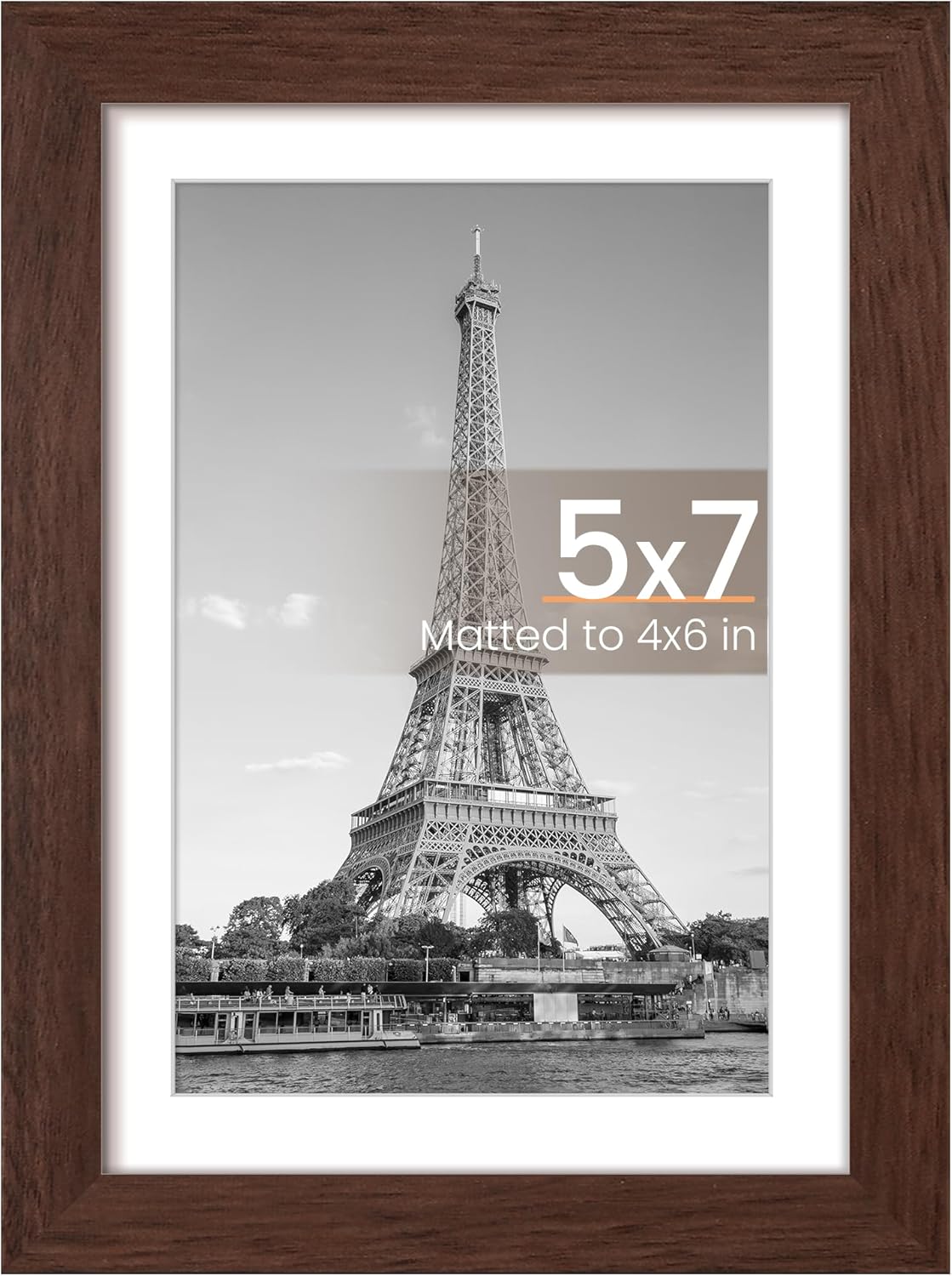 upsimples 8x10 Picture Frame, Display Pictures 5x7 with Mat or 8x10 Without Mat, Wall Hanging Photo Frame, Black, 1 Pack - Colors A