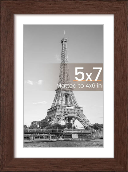 upsimples 8x10 Picture Frame, Display Pictures 5x7 with Mat or 8x10 Without Mat, Wall Hanging Photo Frame, Black, 1 Pack - Colors A