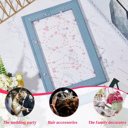 Tondiamo 24 Pcs Artificial Pearl String for Floating Candle Faux Pearls Beads String Garland Centerpiece Decoration for Vases Filler Wedding Spring Holiday Party Decor(Gold)