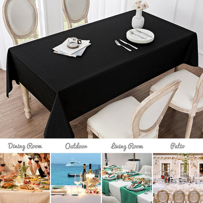 Veblandy Rectangle Tablecloth Waterproof Linen Textured Table Cloth Stain and Wrinkle Resistant Washable, Decorative Fabric Table Cover for Dining, Party and Camping (Sage Green, 52 * 70)