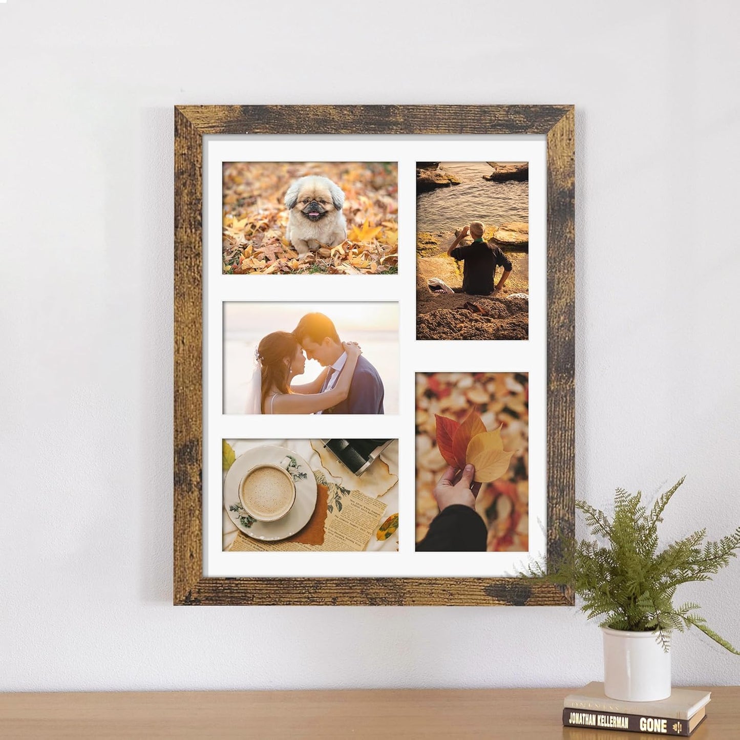 DUENPY 14x26 Collage Picture Frame 4x6 Collage Picture Frame Displays Twelve 4x6 inch Photos Available Horizontal Wall Mounting Display and Vertical Black - Colors A