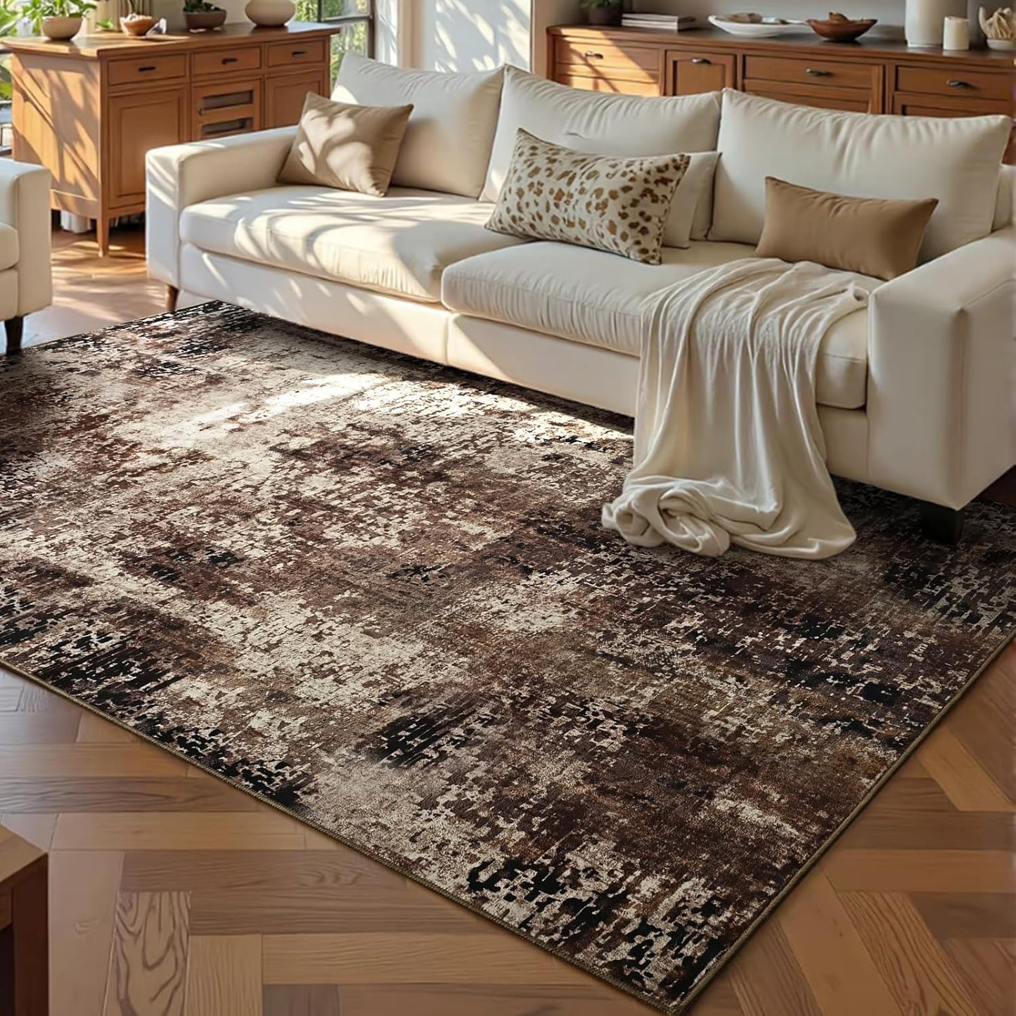 Ompaa 2x6 Rug Runners for Hallways Kitchen Runner Rug Non Slip Washable Grey Long Runner Rugs with Rubber Backing Soft Abstract Carpet Runner for Hallways, Kitchen, Bedroom, Bathroom, Entryway - Colors A