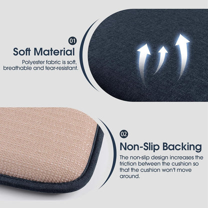 TushGuard Chair Cushions for Dining Chairs Set of 4, Soft Seat Cushions for Kitchen Chairs, Non-Slip Bottom with Ties, Comfortable Everyday Chair Pads, Grey