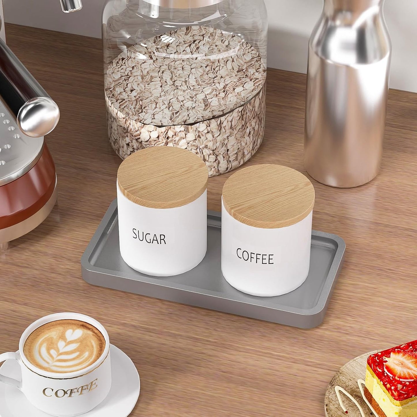 Bathroom Vanity Tray for Countertop - Bamboo Organizer Tray for Dresser Tops, Toilet, Perfume Small Decorative Tray Wood Tray for Home Decoration 11.81” L x 6.1” W x 0.79” H Black