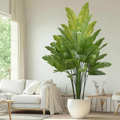 Bird of Paradise Plant Artificial 7.5FT - Tall Faux Plants Indoor with 34 Lifelike Leaves Trunks, 96" Large Fake Tropical Floor Plant for Home Office Living Room Bedroom Indoor Decor