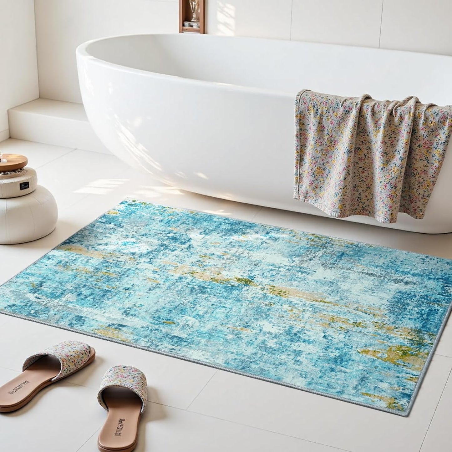 Ompaa 2x6 Rug Runners for Hallways Kitchen Runner Rug Non Slip Washable Grey Long Runner Rugs with Rubber Backing Soft Abstract Carpet Runner for Hallways, Kitchen, Bedroom, Bathroom, Entryway - Colors B