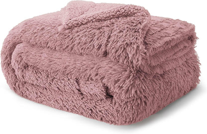 Bedsure GentleSoft Fluffy Fuzzy Faux Fur Throw Blanket for Couch, Soft Sherpa Fleece Cozy Gifts for Women, Plush Bed Blanket Room Decor for Men, Thick Warm Minky Teen Gifts Winter Bedding