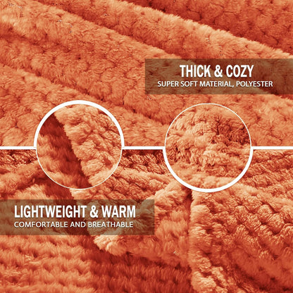 Exclusivo Mezcla Fleece Throw Blanket Extra Large, Super Soft and Warm Blankets for Couch, Sofa and Bed Waffle Textured, Cozy, Fuzzy and Lightweight (Slate Blue, 50x70 Inches)
