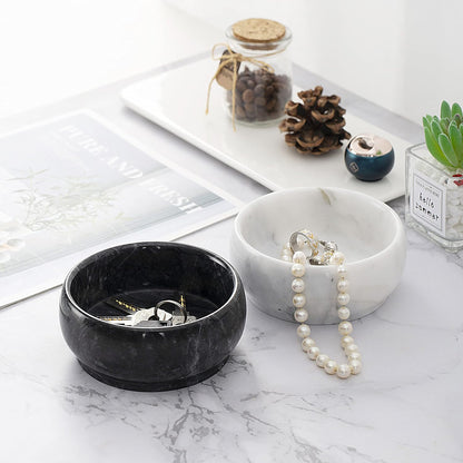 4.72 Inch Small Decorative Bowls, Natural Marble Decorative Bowls for Home Decor, Key Bowl, Coffee Tables Centerpiece, Soap Serving Bowl, Incense Burner, Smudge Bowl