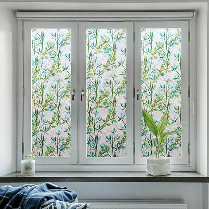 Ranzdn Window Privacy Film - Stained Glass Window Film Static Cling UV & Heat Blocking Rainbow Window Film for Glass Doors, Bedroom Windows - No Glue Premium Vinyl (Easy Install, 17.5"×78.7")