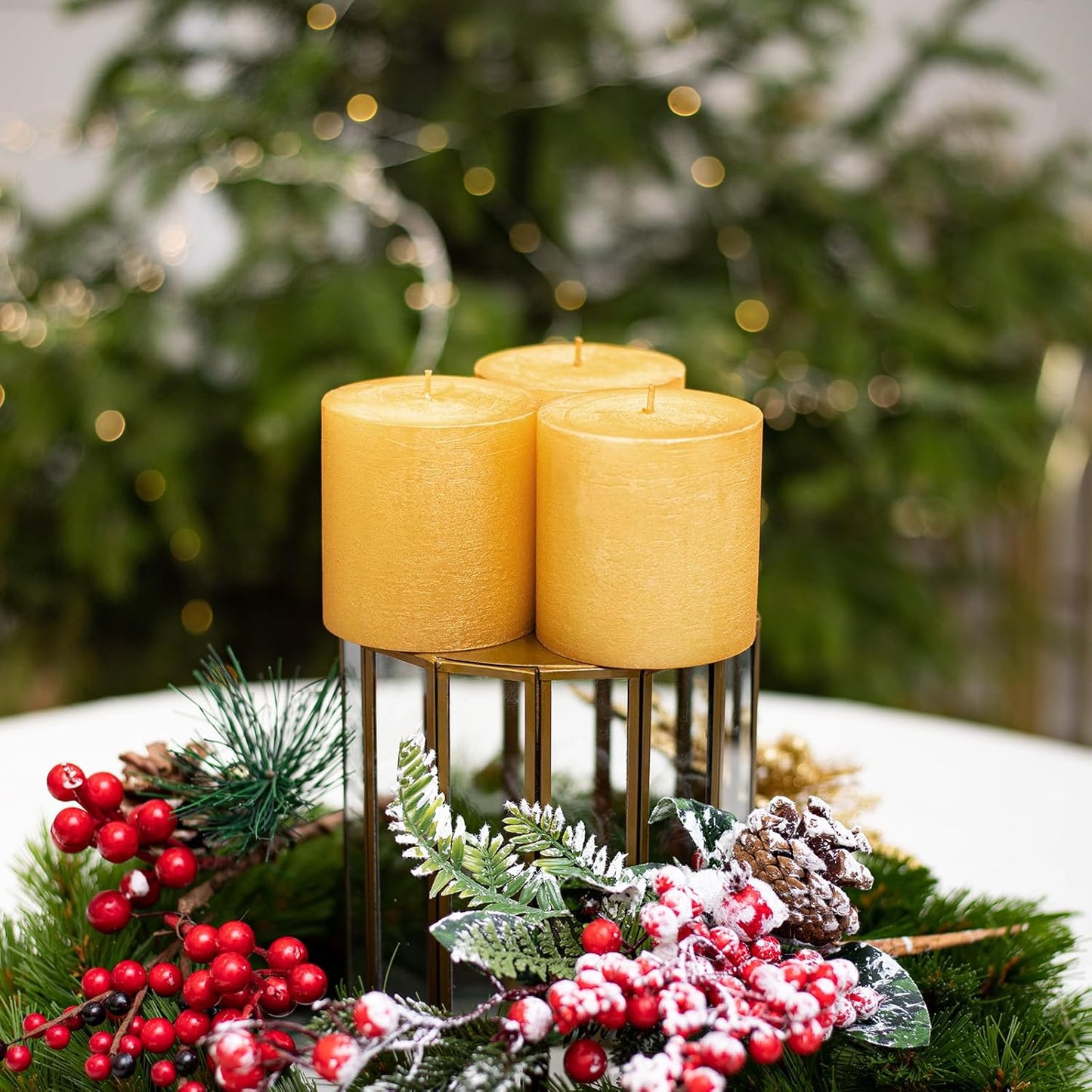 CANDWAX 3x4 inch Pillar Candles Set of 3 – Unscented Dripless Rustic Dark Blue Candles for Room Decor, Weddings, Centerpieces
