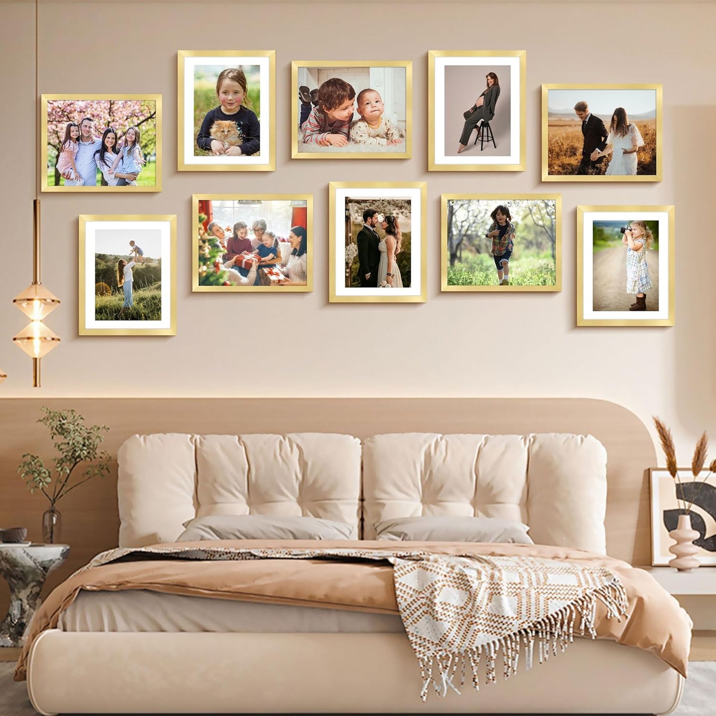 FIXSMITH 10 Pack Picture Frames Collage Wall Decor for Mounting or Tabletop Display, Gallery Wall Frame Set with Two 8x10 Black Frames, Four 5x7 Frames and Four 4x6 Frames, Multi-Pack Photo Frame Set