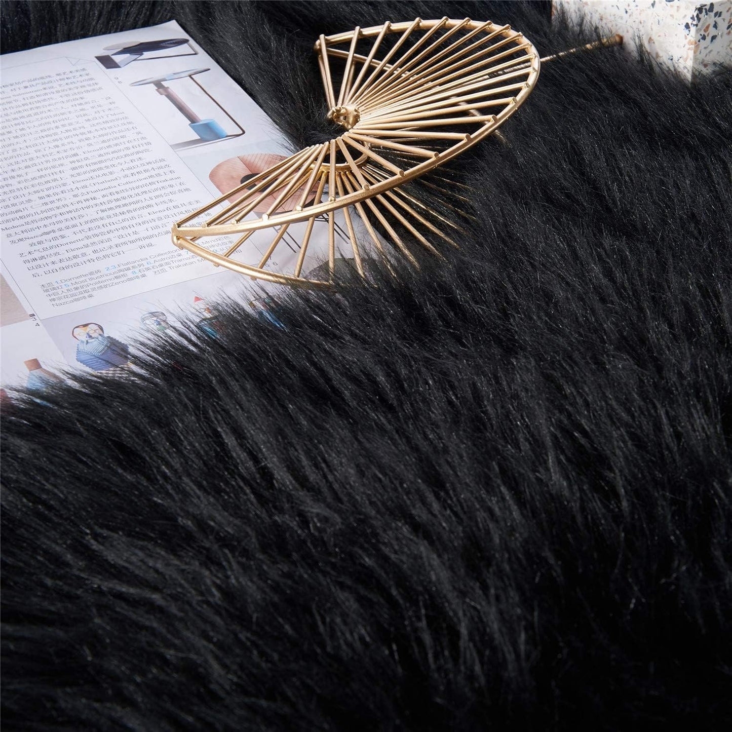 EasyJoy Ultra Soft Fluffy/Fuzzy Shaggy Area Rug Faux Fur Chair Cover Seat Pad for Bedroom Floor Sofa Living Room (2 x 6 ft Sheepskin, Beige)