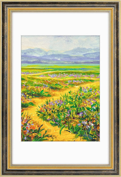 Golden State Art,11x14 Ornate Picture Frame for 8x10 Photo with Mat or 11 x 14 Prints without Mat,Real Glass Wall Display(Color:Green Gold)