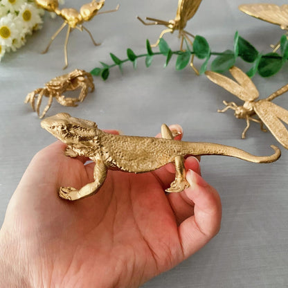 Gold Butterfly Sculpture Solid Metal Insect Ornament Mini Butterfly Figurine for Home Office Garden Desktop Decor