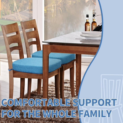 BUYUE Thickened 2.5" Friendly Woven Fabric Dining Chair Cushion, U-Shape High Density Foam Comfortable Chair Pad for Kitchen, Slip Resistant Indoor Seat Cushion (1 Piece, Dark Gray)