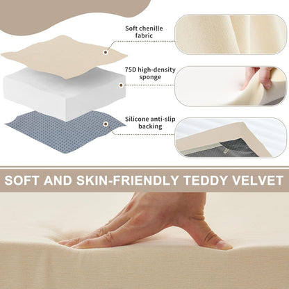 Custom Size Bench Cushion, Custom Bench Cushions for Indoor Furniture, 75D Foam Furniture Window Seat Cushion, Breakfast Nook, Mudroom, Banquette Bench Cushion, Non-Slip Bottom, Pipe Design