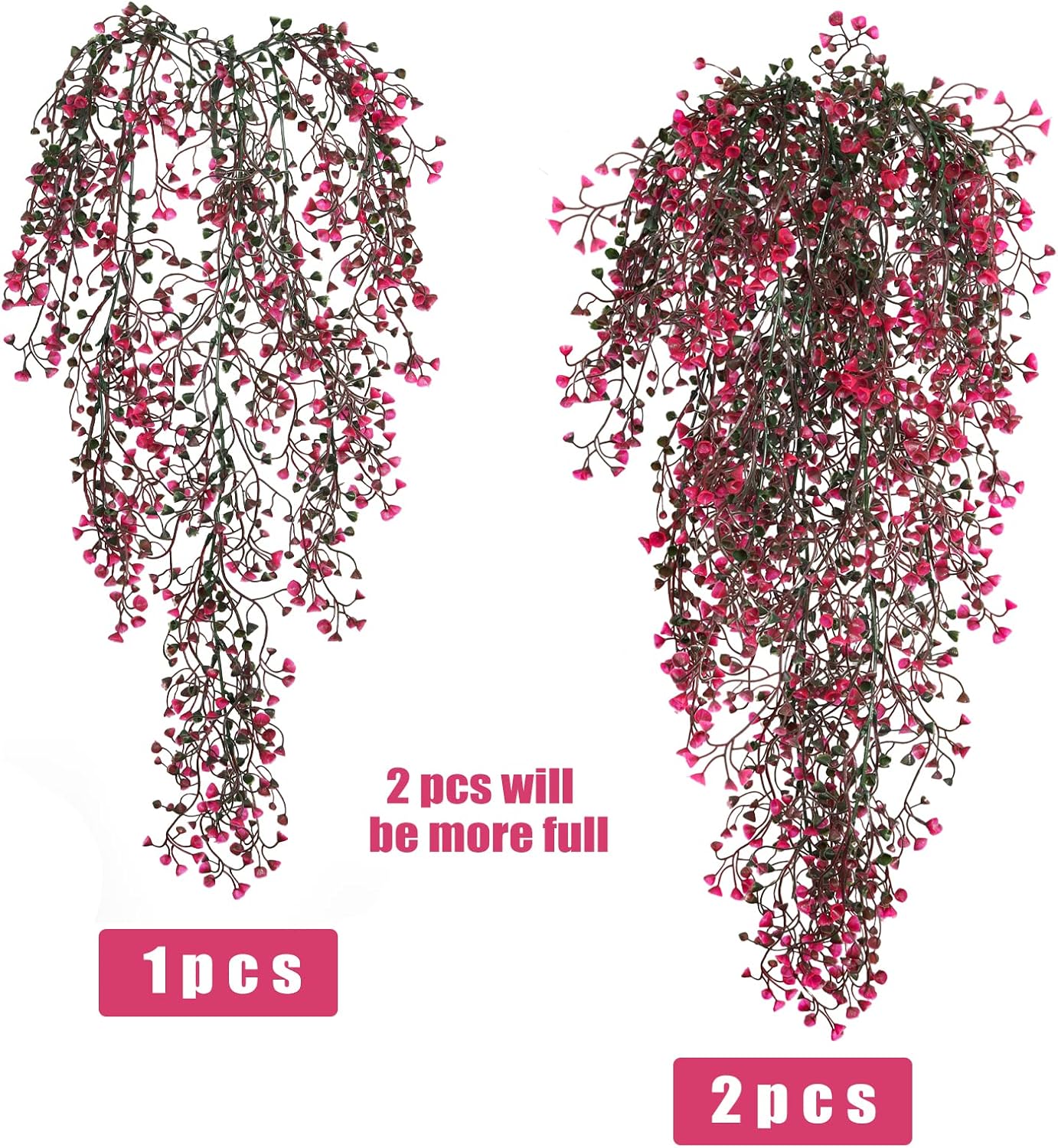 RECUTMS Fake Hanging Plants Artificial Ferns for Outdoor Hanging Faux Plants Vine Ivy Faux Fern Hanging Vines Wall Plants for Home Garden Party Wedding Decor (White 4P)