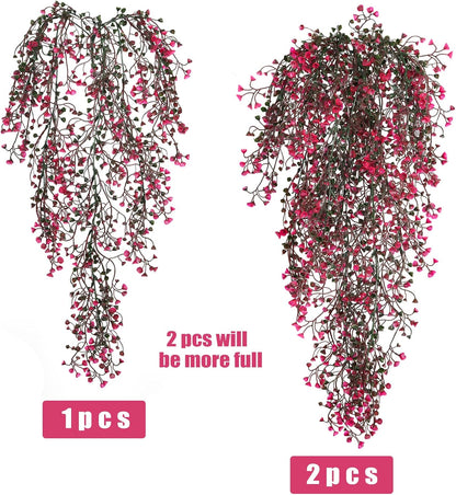 RECUTMS Fake Hanging Plants Artificial Ferns for Outdoor Hanging Faux Plants Vine Ivy Faux Fern Hanging Vines Wall Plants for Home Garden Party Wedding Decor (White 4P)