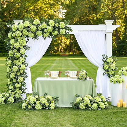 Auihiay 64 PCS Artificial Hydrangea Flowers, Silk Hydrangea Full Flowers Heads with Stems for Wedding Centerpieces, Home, Garden, Baby Shower, Party Decoration (Ivory)