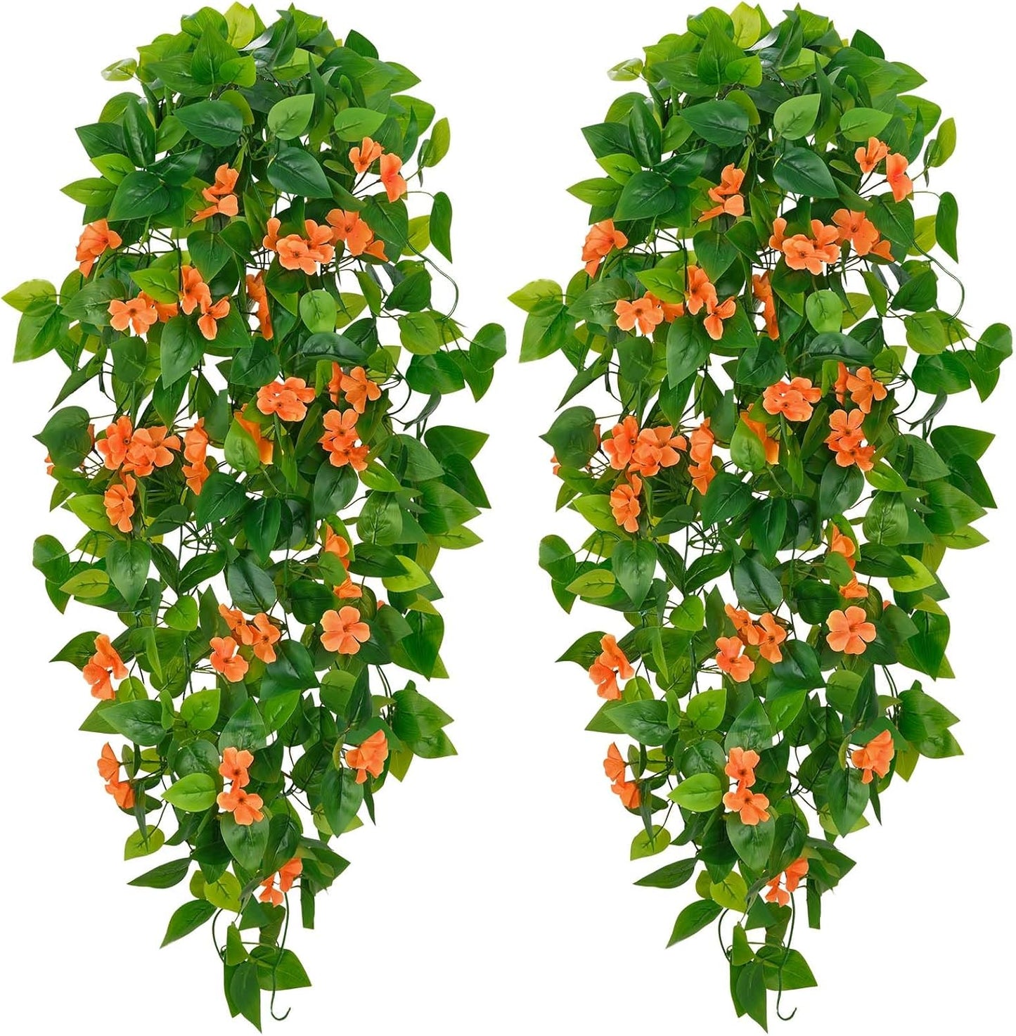 BLEUM CADE Fake Hanging Plants, 2pcs Artificial Pothos Vines Greenery for Wall Home Living Room Office Indoor Outdoor Decor (No Baskets)