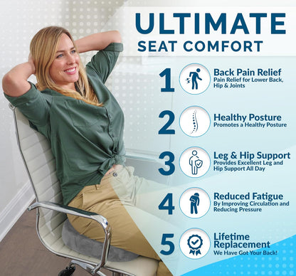 ComfiLife Premium Gel & Memory Foam Seat Cushion – Doctor Recommended Office Chair Cushion, Car Seat Cushion – Chair Cushions for Back & Sciatica Pain Relief – Seat Cushions for Office & Desk (Black)