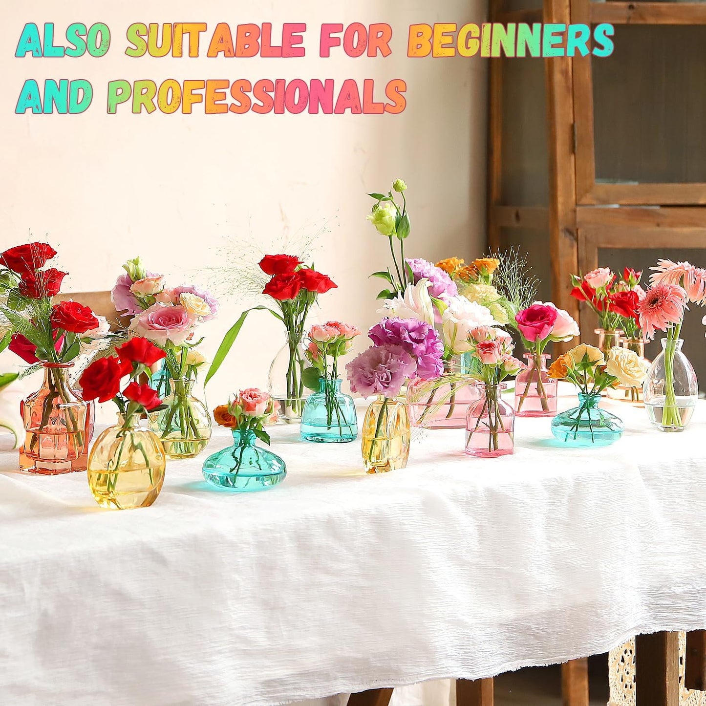 Bud Vases Set of 12, Clear Glass Bud Vase in Bulk, Small Vases for Centerpiece Mini Modern Flower Vase Transparent, Wedding Party Table Home Decor