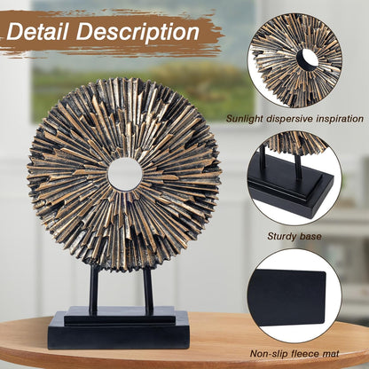 EZ4ENCE Round Statue HomeDecor Kitchen, Modern Decorative Sculpture Decorations for Living Room Coffee Table, Office Decor Shelf, Center Tabletop Decoration (Blue)