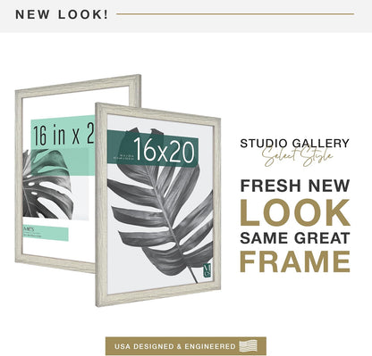 MCS Studio Gallery 16x24 Poster Frame Black Woodgrain Engineered Wood, Vertical & Horizontal Wall Hanging Large Picture Frame for Photos, Posters & Art Prints (1-Pack)
