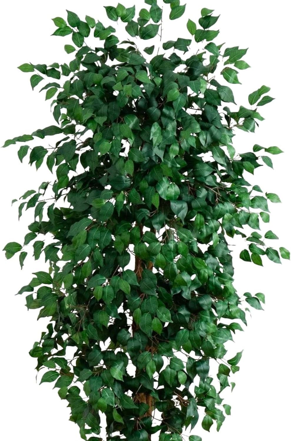 Nearly Natural 4ft Triple Trunk Ficus Silk Tree with Natural Wood Trunks and Dense Foliage, Mid-Size Faux Floor Plant for Home and Office