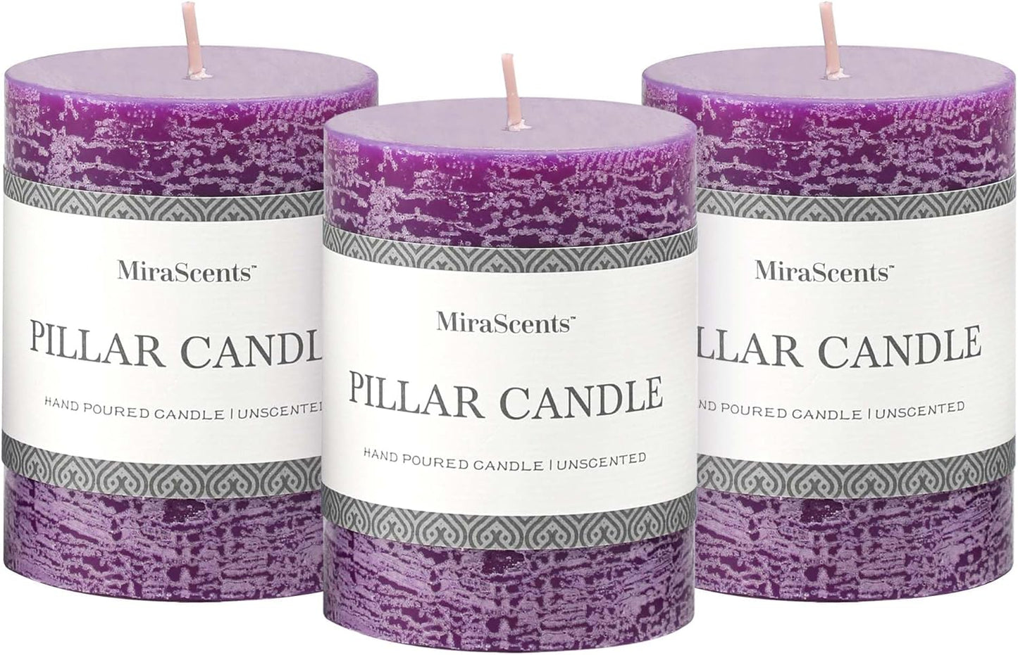 3x6 Inch Sage Green Pillar Candles Set of 3 - Unscented Spring, Long Clean Burning, Large Smokeless Dripless for Home Decor, Dinner Table, Bathroom, Rustic Decor