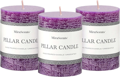 3x6 Inch Sage Green Pillar Candles Set of 3 - Unscented Spring, Long Clean Burning, Large Smokeless Dripless for Home Decor, Dinner Table, Bathroom, Rustic Decor