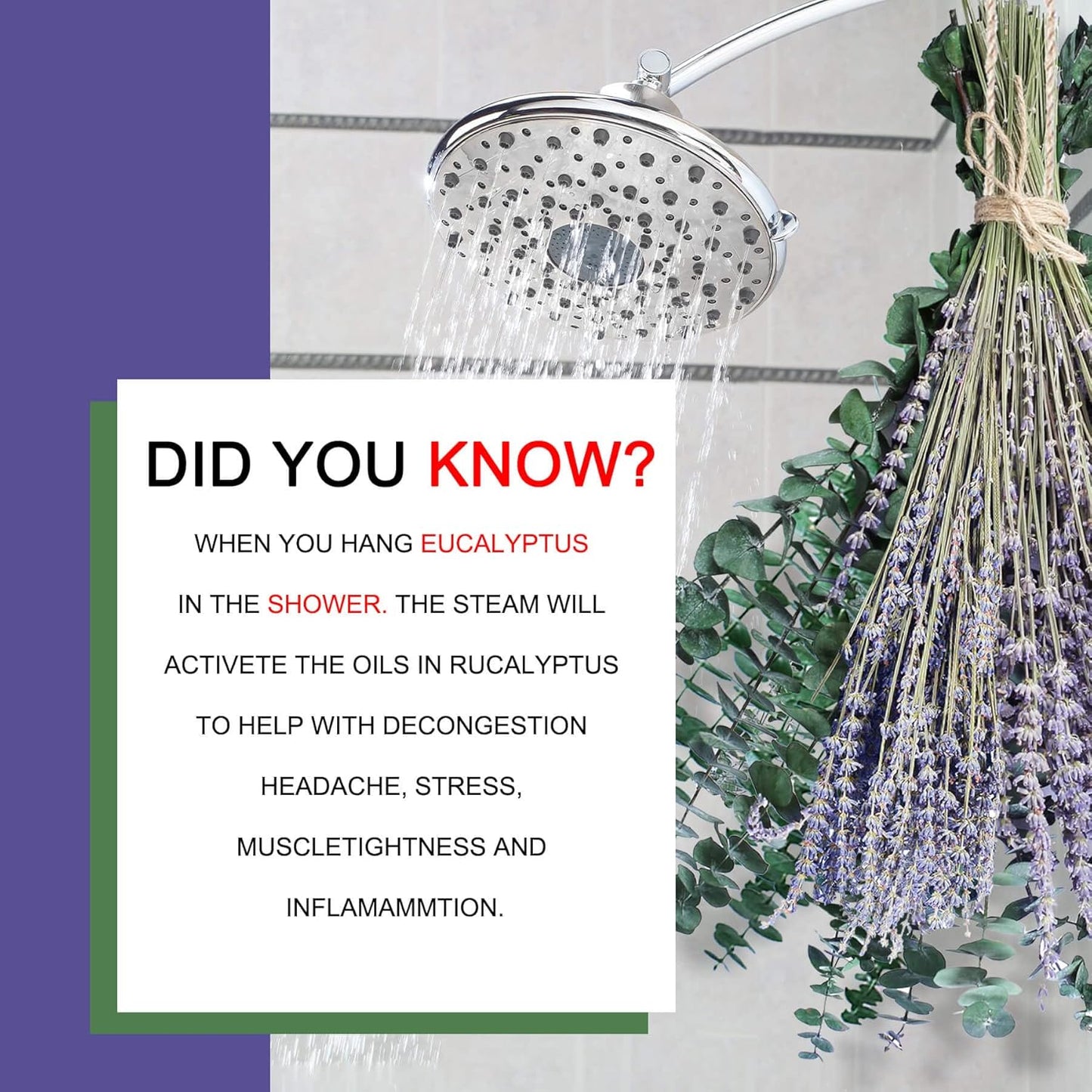 115 Pcs Eucalyptus Stems & Lavenders Flowers Bundles for Shower, 17'' Upgrade Hanging Shower Plant, Natural Real Eucalyptus Leaves Lavenders Stems with Chrysanthemums, Fragrant Bathroom Decor
