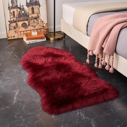 EasyJoy Ultra Soft Fluffy/Fuzzy Shaggy Area Rug Faux Fur Chair Cover Seat Pad for Bedroom Floor Sofa Living Room (2 x 6 ft Sheepskin, Beige)