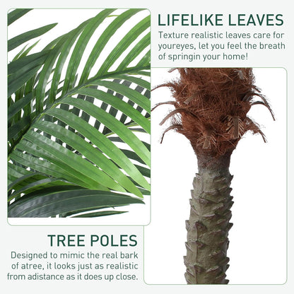 YEPDIN 6 Ft Artificial Tropical Palm Tree With 24 Removable Leaves - Large Faux Plant for Indoors and Outdoors, Silk Housewarming Gift, K185