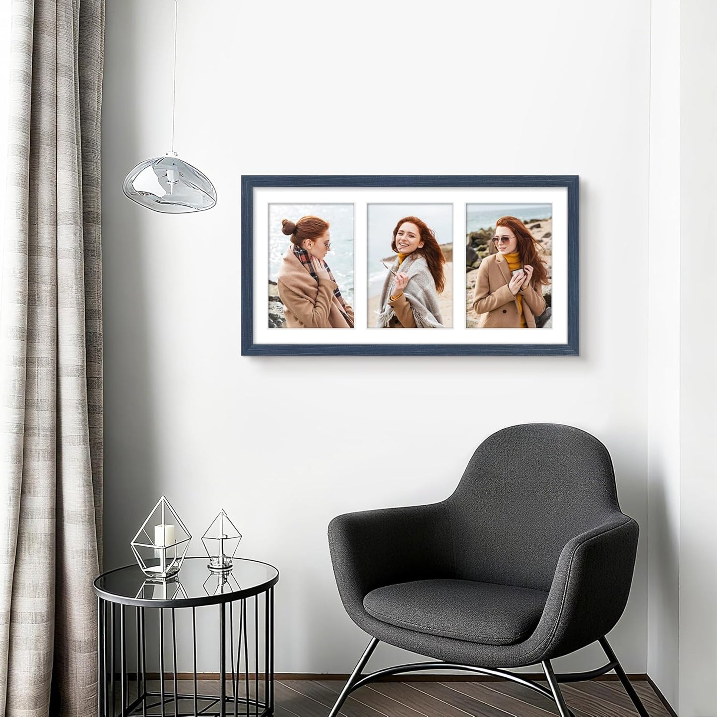 DUENPY 14x26 Collage Picture Frame 4x6 Collage Picture Frame Displays Twelve 4x6 inch Photos Available Horizontal Wall Mounting Display and Vertical Black - Colors B