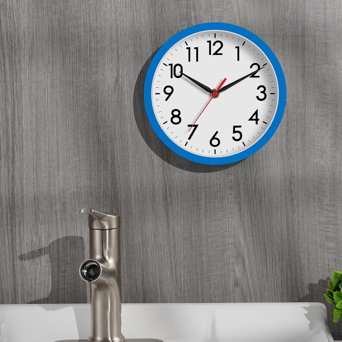 AKCISOT Wall Clock, Modern Small Wall Clocks Battery Operated 8 Inch, Silent Non-Ticking Analog Classic for Office, Home, Bathroom, Kitchen, Bedroom, School(Black)