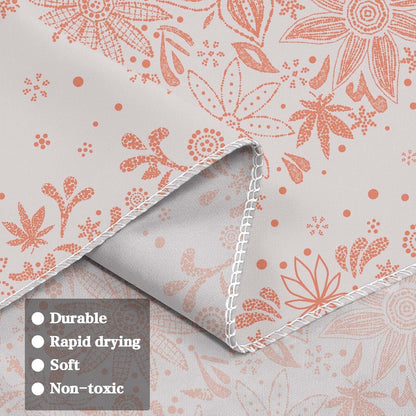 Neasow Bohemian Tapestry Wall Hanging, Beige White Floral Tapestry with Dotted Daisy Medallion Print Bedroom Boho Hippie Home Decor, 36×48 inches