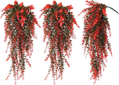 RECUTMS Artificial Hanging Plants Fake Hanging Plant Faux Eucalyptus Leaf Greenery Vine Outdoor UV Resistant Plastic Plants Home Garden Wedding Party Indoor Outdoor Decorations(White)