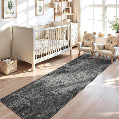 Ompaa 2x6 Rug Runners for Hallways Kitchen Runner Rug Non Slip Washable Grey Long Runner Rugs with Rubber Backing Soft Abstract Carpet Runner for Hallways, Kitchen, Bedroom, Bathroom, Entryway - Colors B