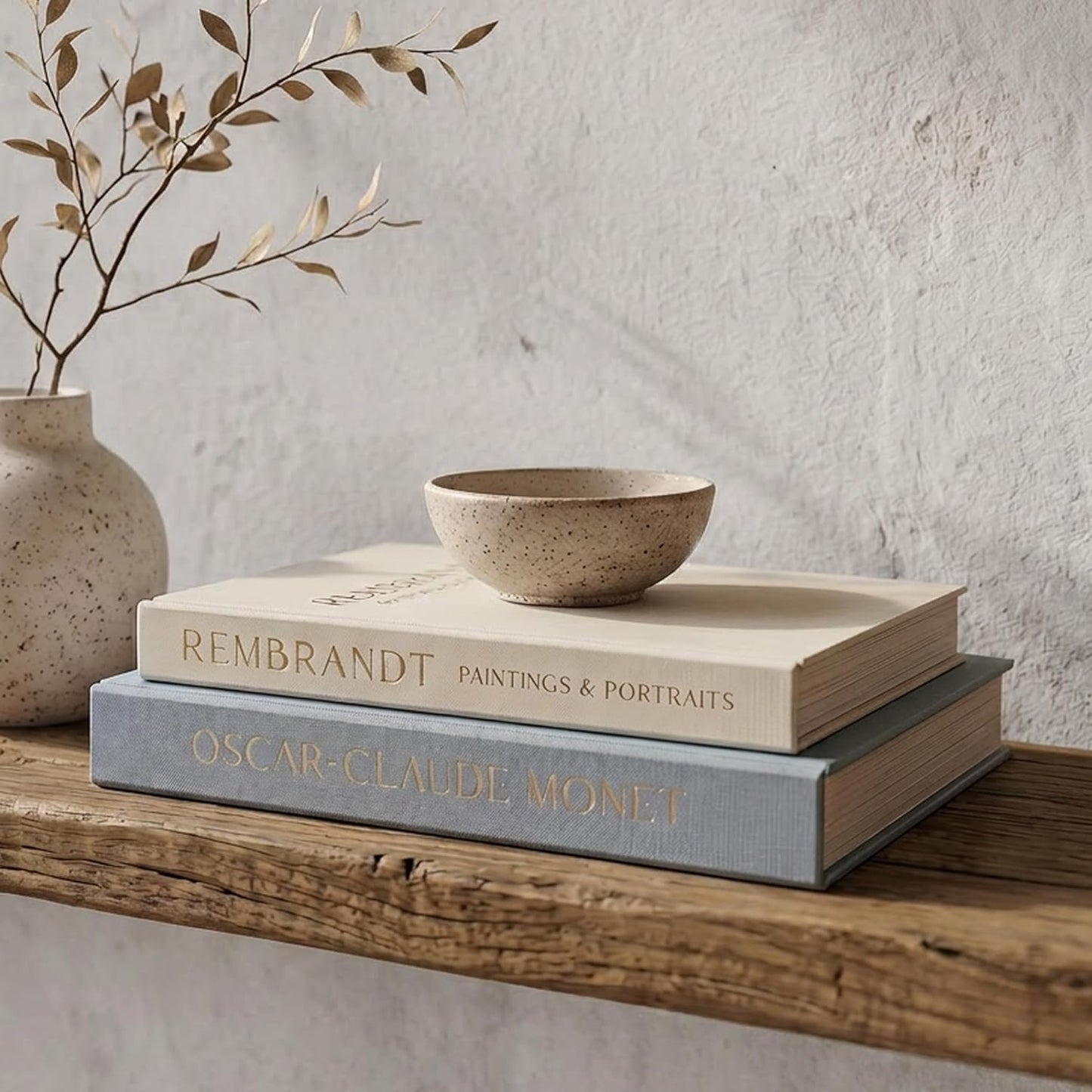ZICOTO Set of 2 Beautiful Decorative Linen Books - Aesthetic Faux/Fake Books for Modern Home Decoration on Coffee Table, Bookshelf or Mantel - Stylish Keepsake Box and Photo Storage Solution