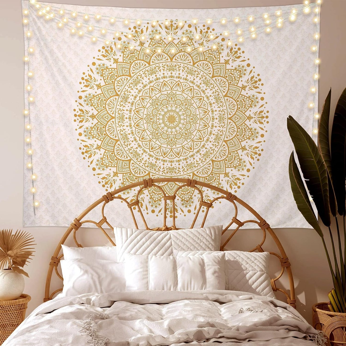Black Mandala Tapestry Wall Hanging Psychedelic Wall Tapestry Aesthetic Indian Hippie Decor Bohemian Art Boho Home Decoration for Bedroom,Living Room,Dorm