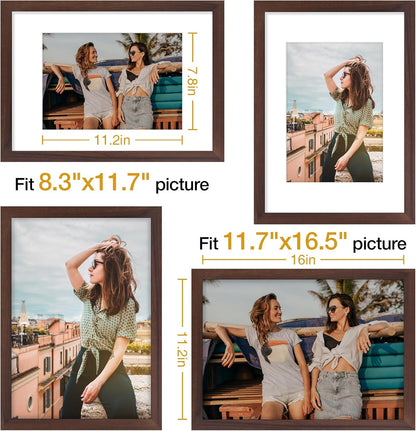 Vittanly 11x14 Picture Frame, Display Pictures 8x10 with Mat or 11x14 without Mat, Photo Frame for Wall Mounting, Black, 1 Pack - Colors B
