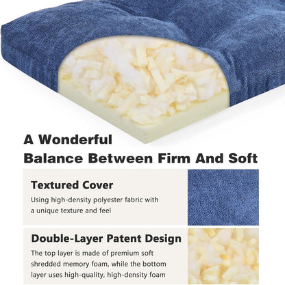 baibu 36 Inch Memory Foam Bench Cushion, Dual-Layer Patent Design Non-Slip Indoor Bench Cushion with Ties, 36x15x3Inch, Beige