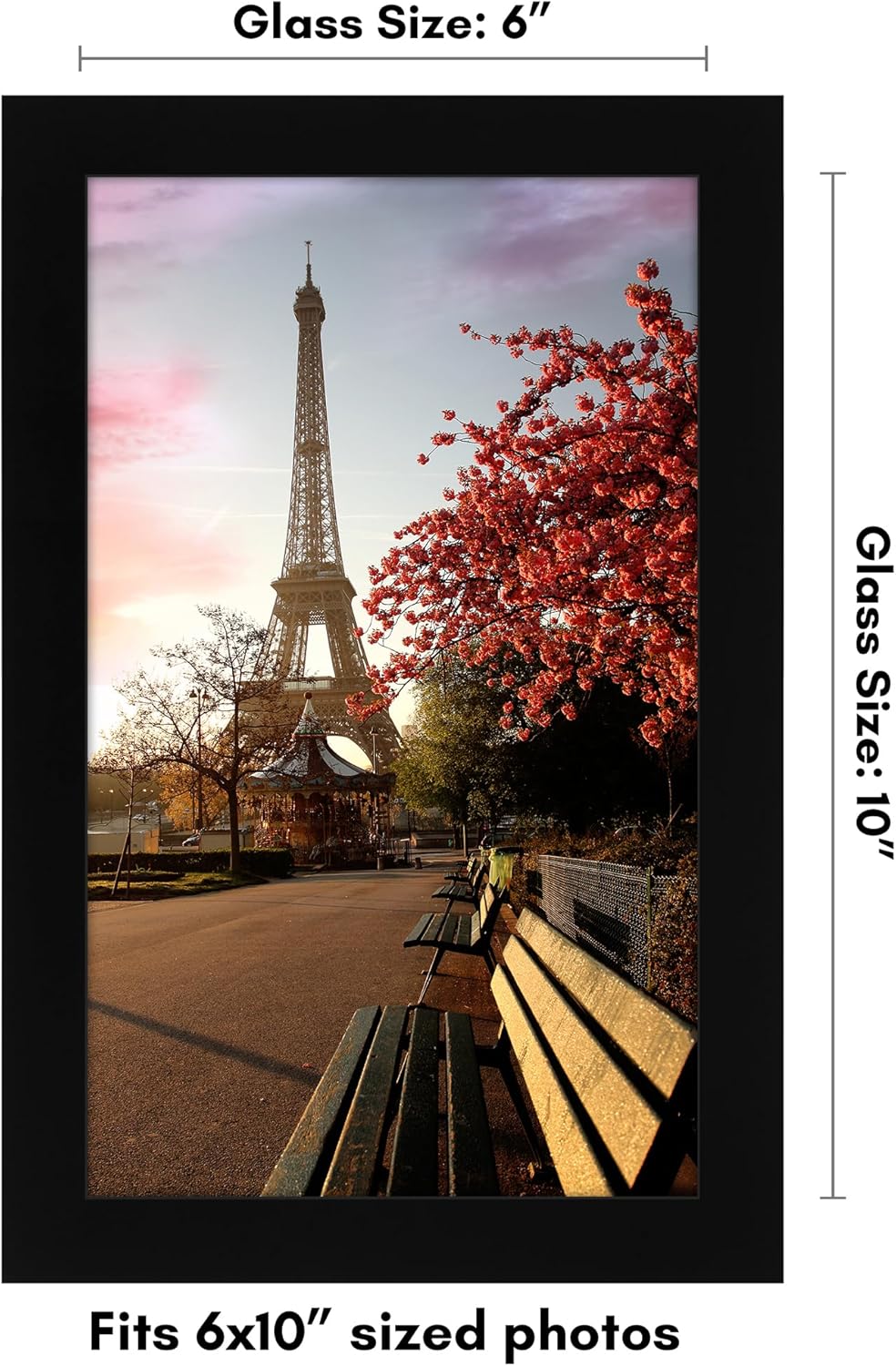 Americanflat 12x18 Poster Frame with Shatter-Resistant Glass - Signature Collection - Gallery-Style Frames Made of Engineered Wood - Photo Frame for Wall Display - Black - Colors A