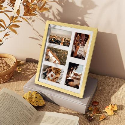 Vittanly 11x14 Collage Picture Frame, Displays 5Pcs 4x6 Pictures with Mat or 1Pcs 11x14 without Mat for Wall Mounting, Picture Frames Collage Wall Decor in Black, 1 Pack
