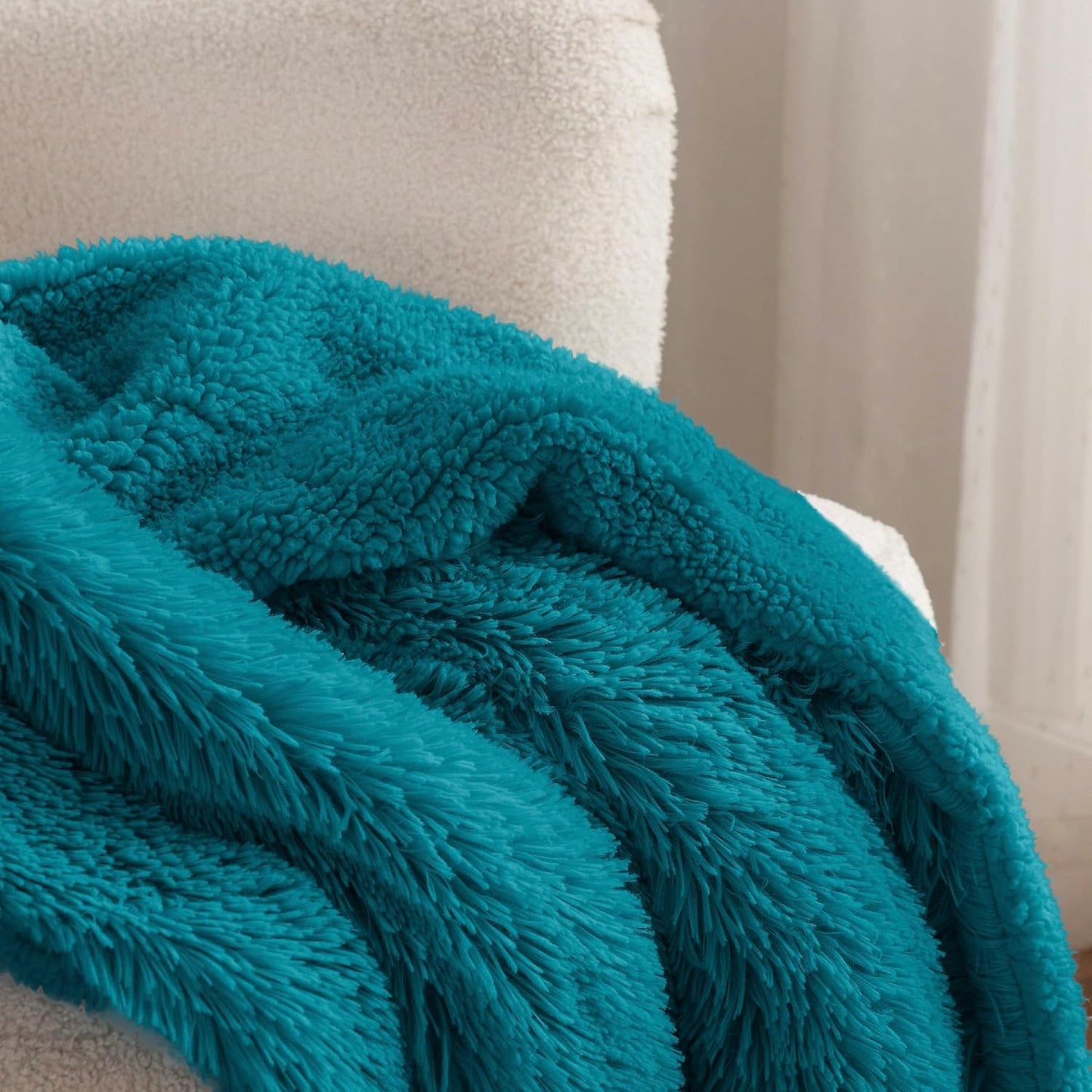 Bedsure GentleSoft Fluffy Fuzzy Faux Fur Throw Blanket for Couch, Soft Sherpa Fleece Cozy Gifts for Women, Plush Bed Blanket Room Decor for Men, Thick Warm Minky Teen Gifts Winter Bedding